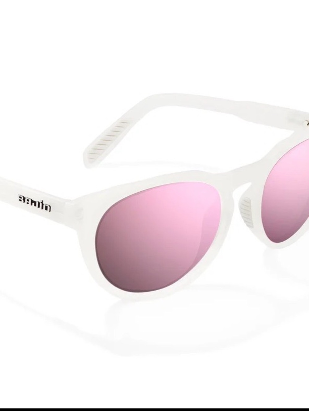 Banjío White Frame Sunglasses with Pink Lenses